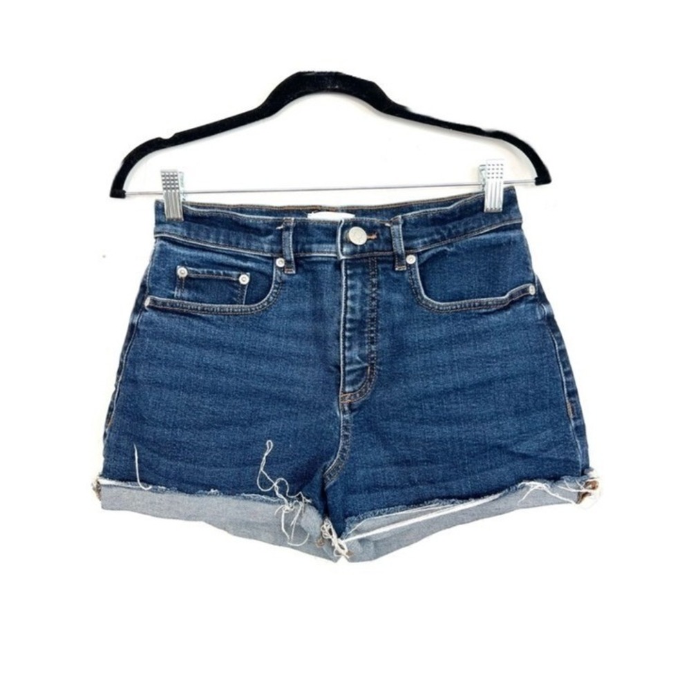 Lou & Grey Dark Wash Cuffed Denim Jean Shorts Blue Size 29